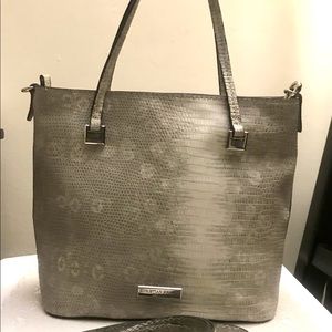 Christian Siriano Stingray Gray Handbag Tote